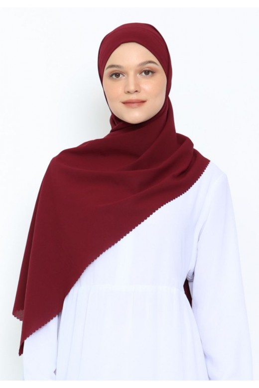 Pasmina Instan Diamond  Lasercut Maroon